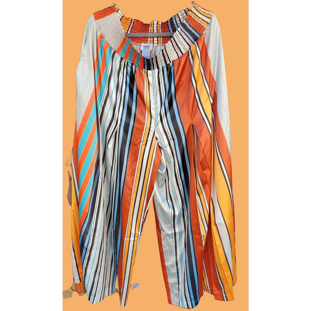 Wild Vintage wide leg retro 1970's pants! Monroe & Main. 2x. Palazzo pants. NWOT